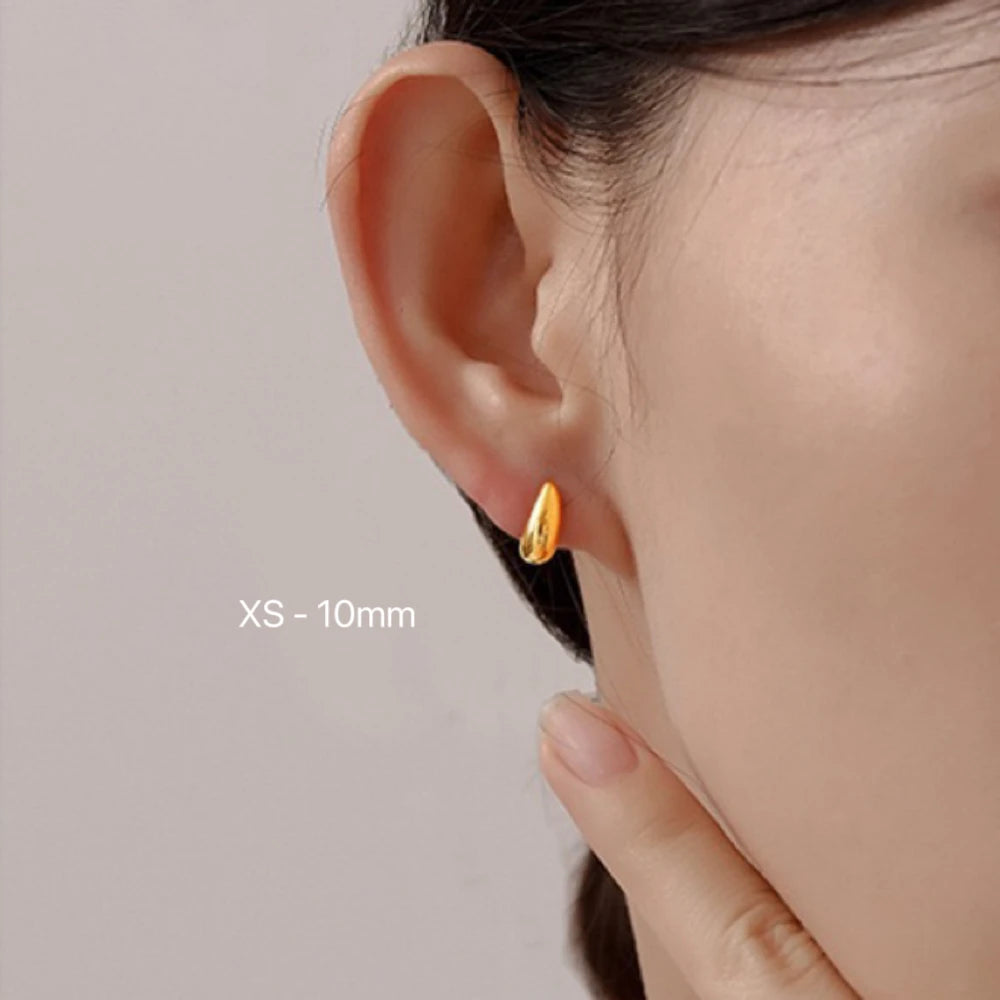 10-31mm Stainless Steel Vintage Chunky Water Drop Earrings For Women Gold Plated Thick Earring Statement Wedding Jewelry Gifts